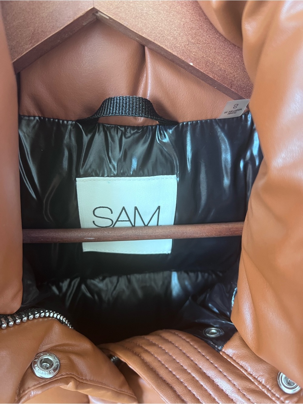 SAM. Brown Puffer Vest - Picture 3 of 4
